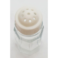 Vintage glazen zoutstrooier met kunststof dop